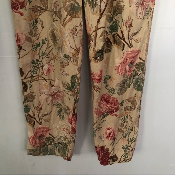RALPH RAUREN Women’s Linen Floral High Waisted Pegged Pants Size 4 - Picture 3 of 12